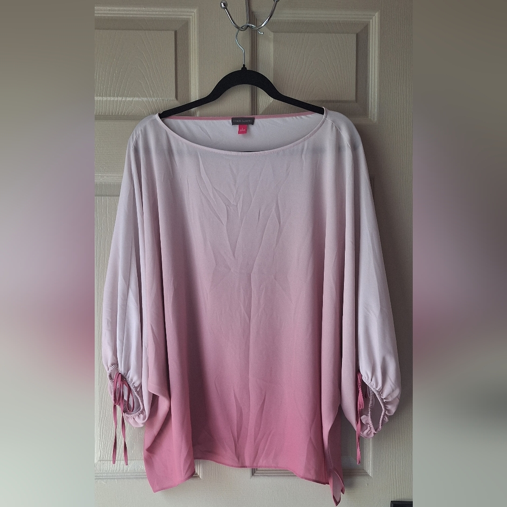 Vince Camuto Pink Tie Front 3/4 Sleeve Blouse